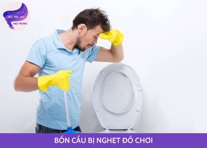 bồn cầu nghẹt đồ chơi