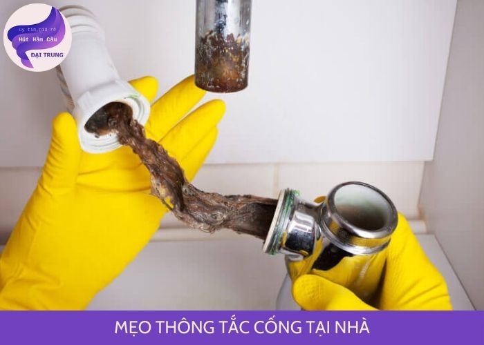 mẹo thông tắc cống tại nhà