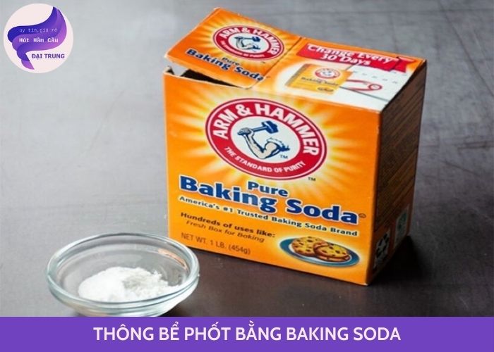 thông bể phốt bằng baking soda