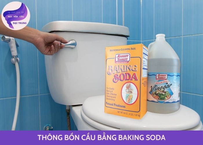 thông bồn cầu bằng baking soda