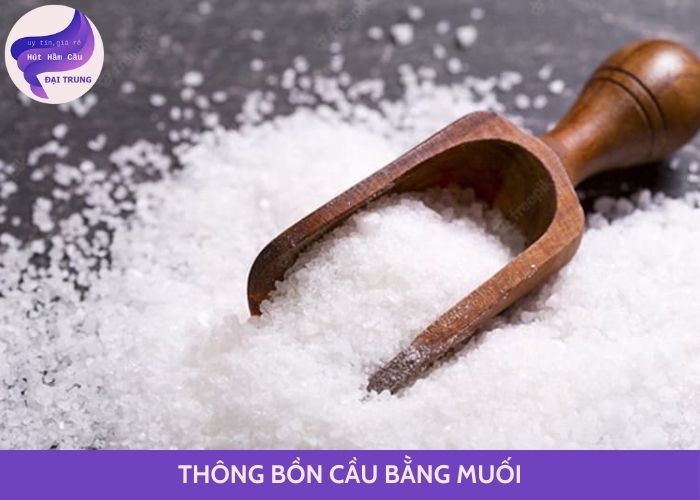 thông bồn cầu bằng muối