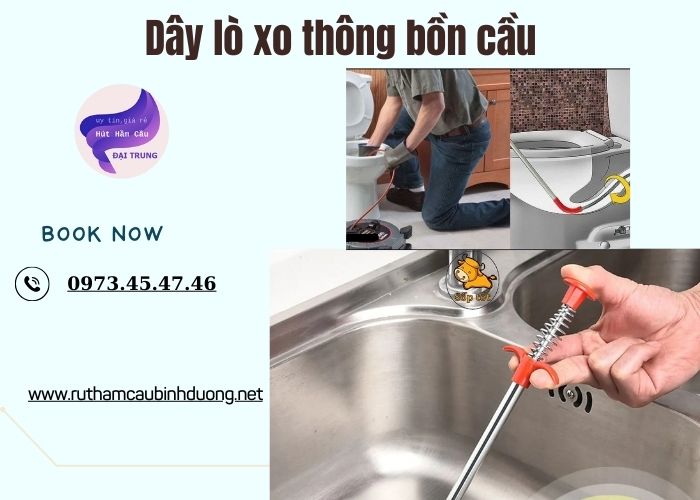 dây lò xo thông bồn cầu