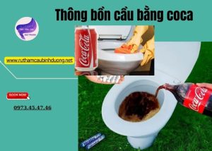 thông bồn cầu bằng coca