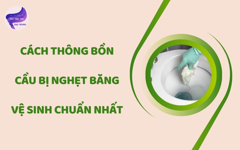 Cách thông bồn cầu bị nghẹt băng vệ sinh