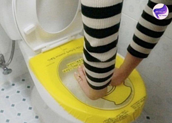 Cách thông bồn cầu bị nghẹt băng vệ sinh (3) Cách thông bồn cầu bị nghẹt băng vệ sinh (3)