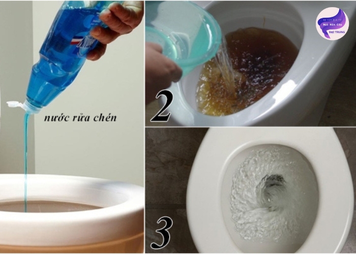 Thông bồn cầu bằng nước rửa chén (3)