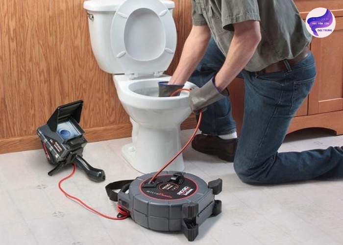 Thông tắc bồn cầu bằng máy thông (3) Thông tắc bồn cầu bằng máy thông (3)