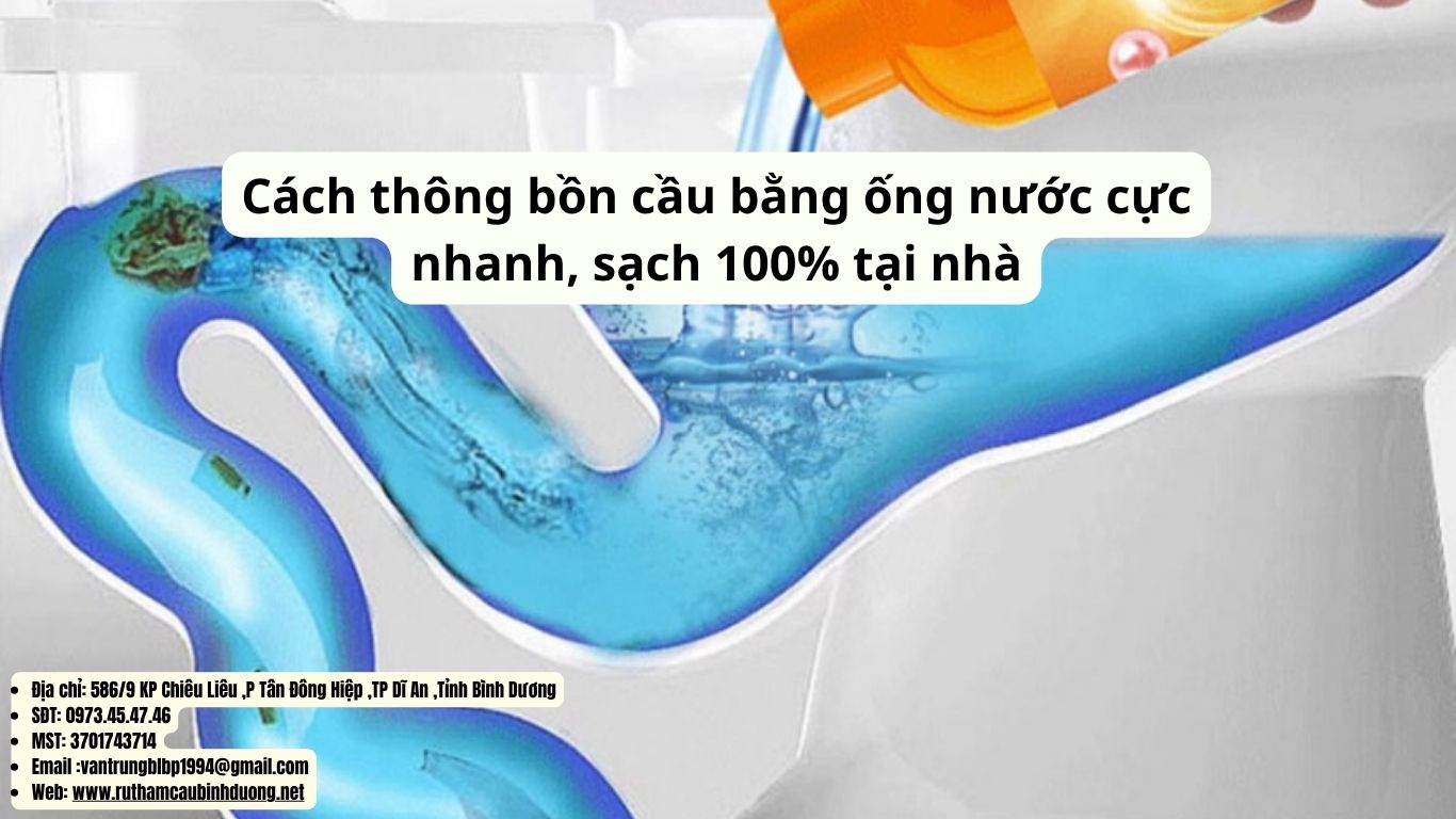 cách thông bồn cầu bằng ống nước